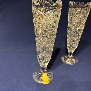 IMPERLUX 24% Lead Crystal 7 1/4 Tall Footed Vase Made In Western Germany